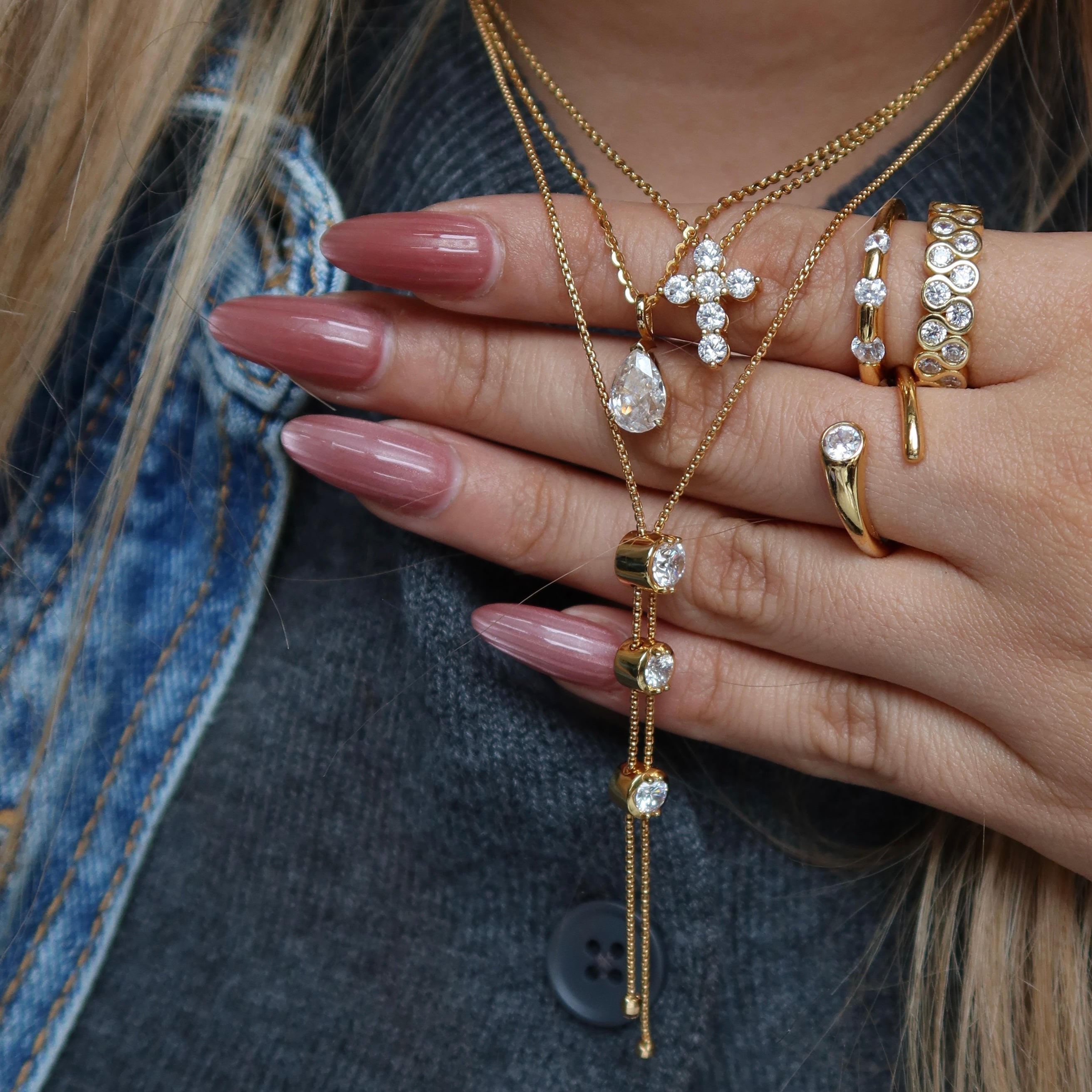 Triple Cascade Necklace